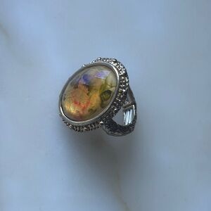 Elegant Silver and Gold-Toned Women's Ring